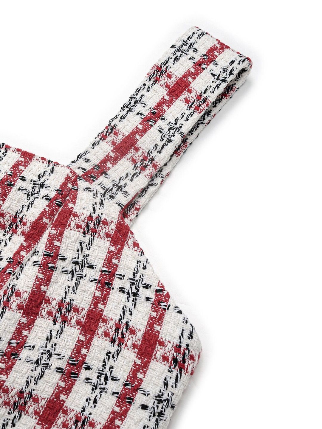 Women's Red Checked Pinafore Dress