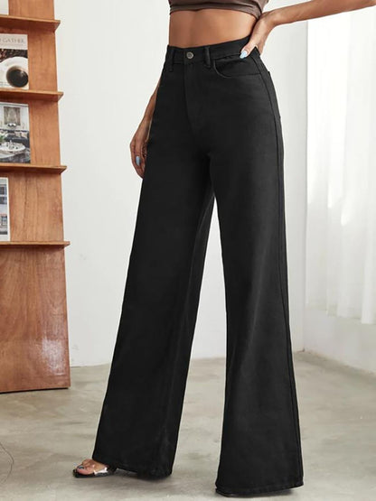 Women Wide leg Fit High-Rise Stretchable Jeans