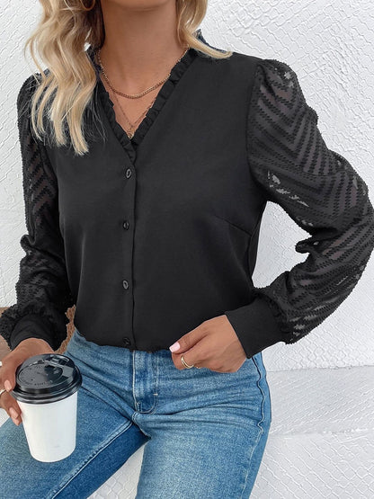 Women Semi Sheer Casual Shirt