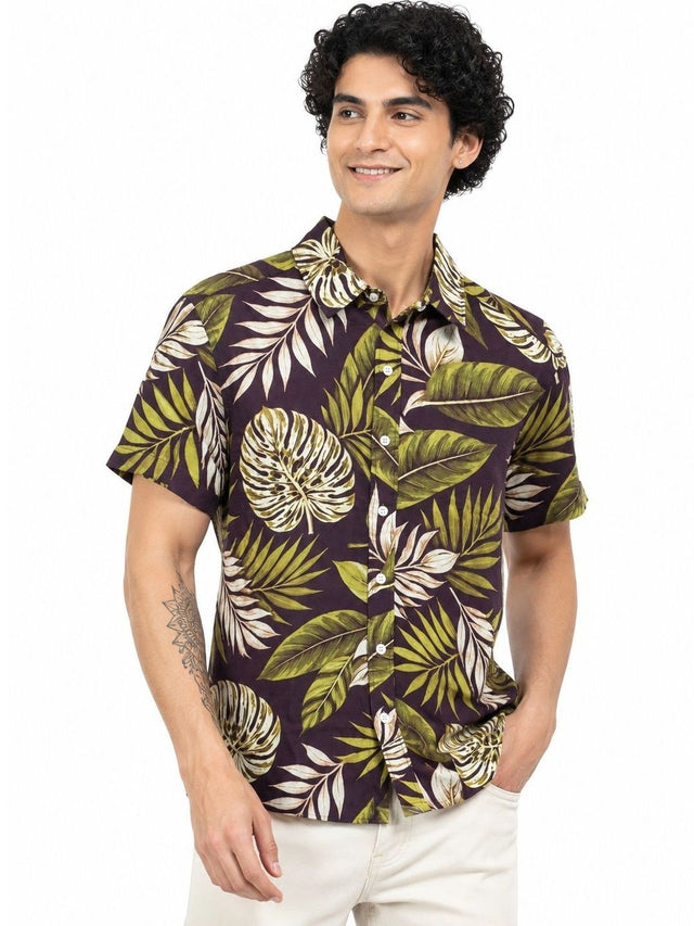 Men Comfort Floral Printed Casual Shirt