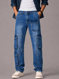 Men Regular Fit Mid-Rise Light Fade Jeans