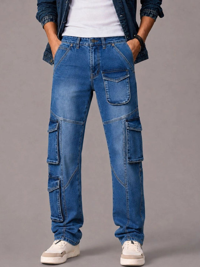 Men Regular Fit Mid-Rise Light Fade Jeans
