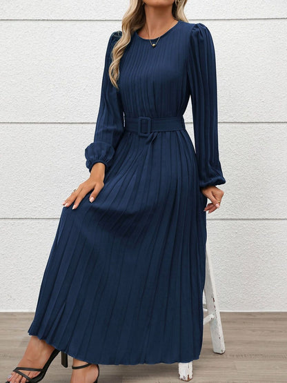 Women's Blue Nowi A-Line Midi Dress Blend Printed