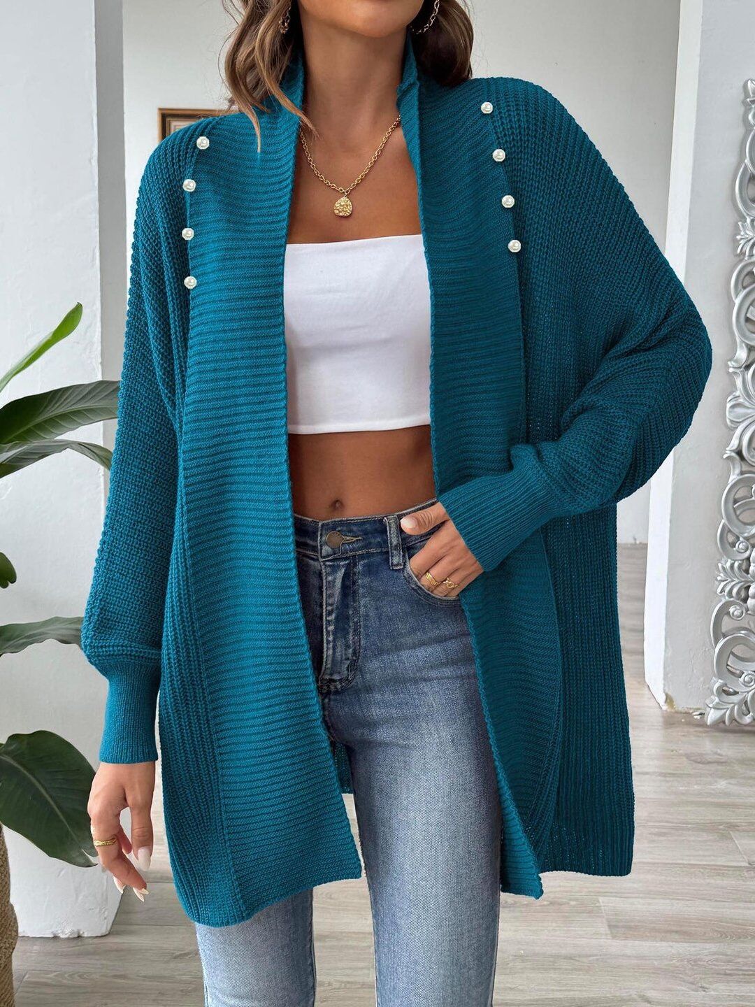 Women Ribbed Cardigan