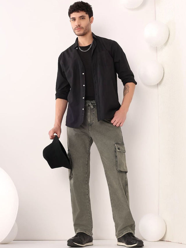 Cargos Trousers in Green - Nowi Korean Fashion