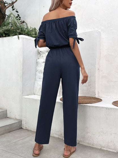 Off-Shoulder Basic Jumpsuit