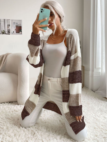Women Striped Woollen Cardigan