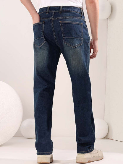 Men Straight Fit Mid-Rise Light Fade Jeans