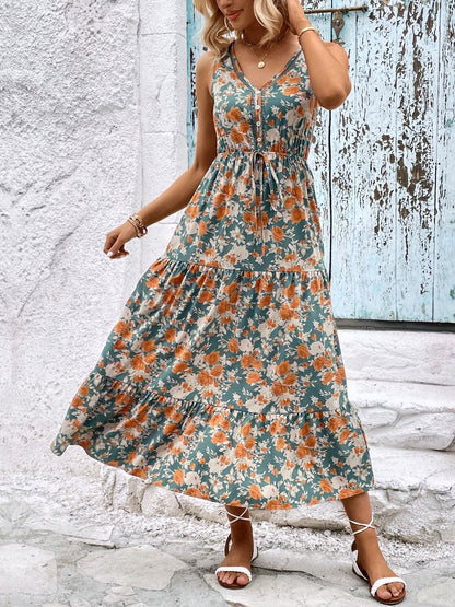 Floral Print Fit & Flare Midi Dress