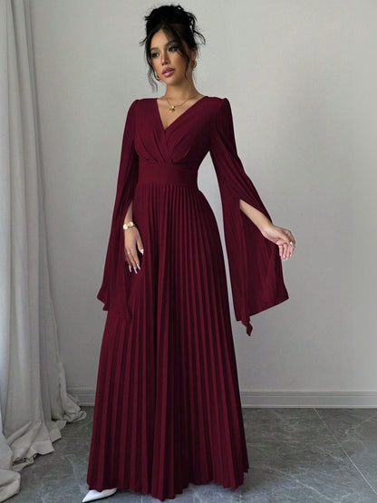 Flared Sleeve Maxi Dress