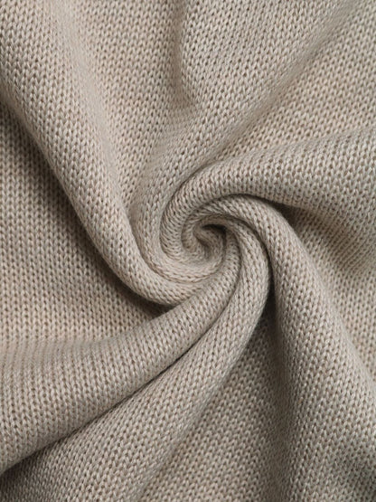 Women's Beige Solid Cotton Pullover Sweaters