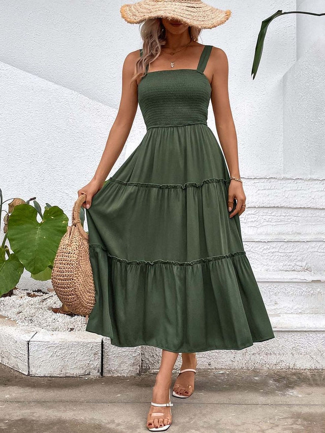 NOWI A-Line Midi Dress Style 503 - Nowi Korean Fashion