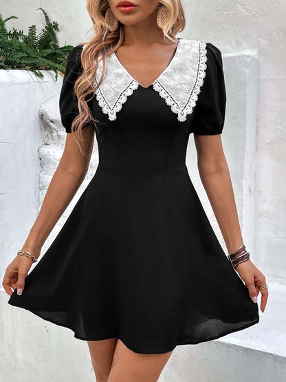 NOWI Puff Sleeve Fit & Flare Dress