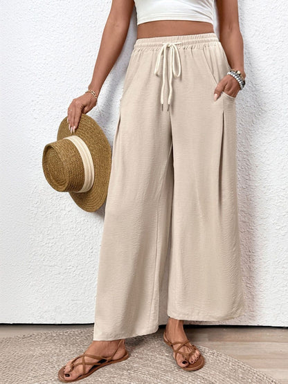 Women Loose Fit Non Iron Pleated Trousers