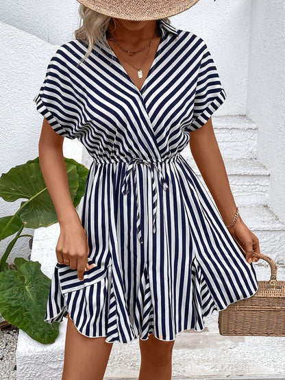 Striped Fit & Flare Dress