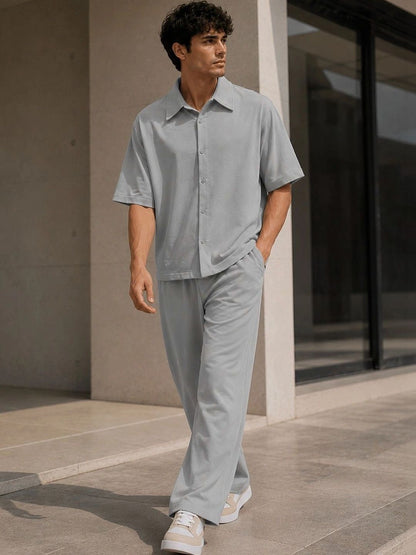 Solid Shirt with Trousers