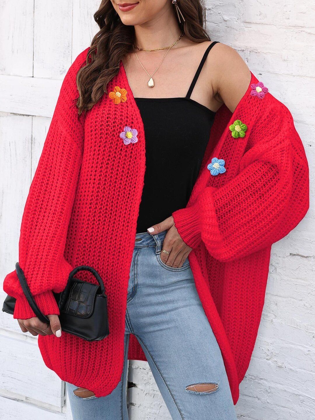 Women Cardigan with Applique Detail