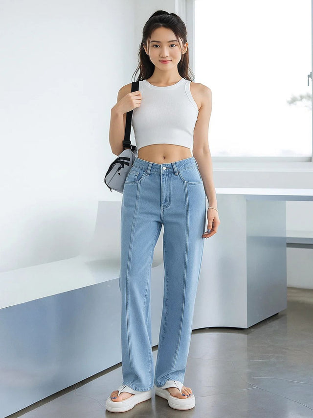 Women Straight Fit High-Rise Stretchable Jeans