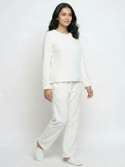 Round Neck Long Sleeves Night Suit