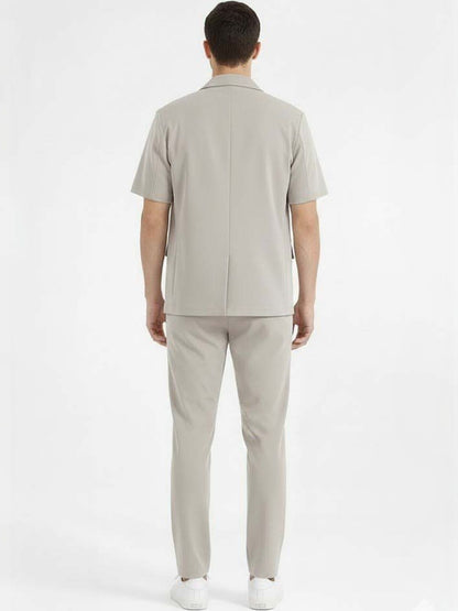 Solid Blazer with Trousers