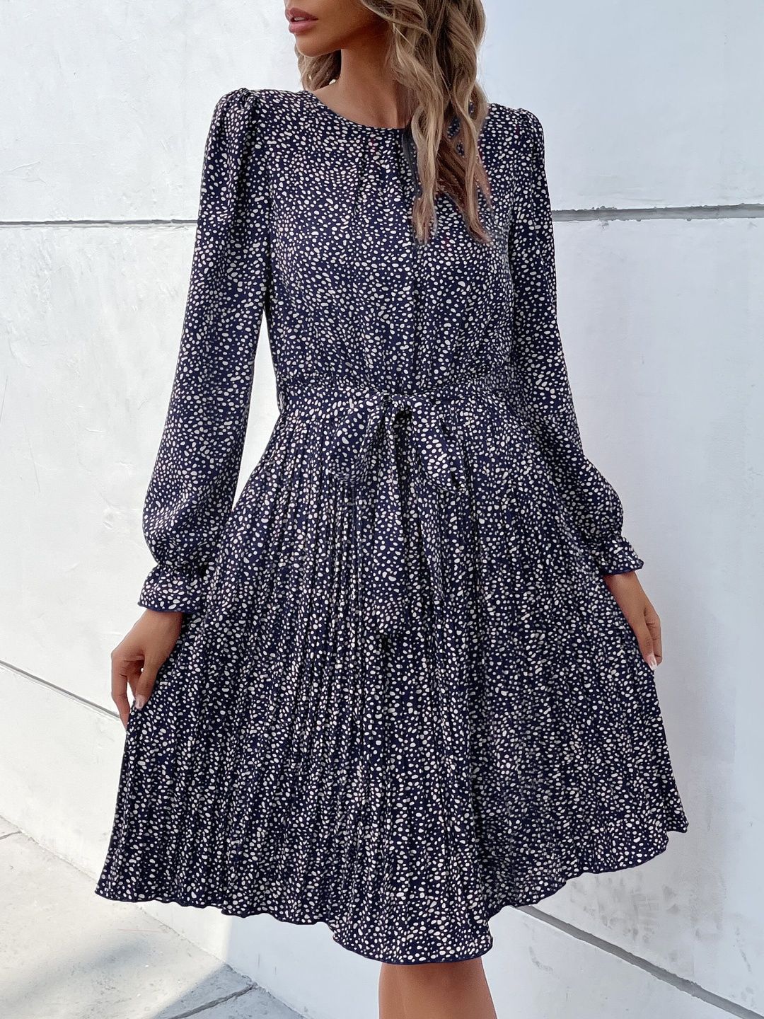 Women's Grey Nowi Print Fit & Flare Dress