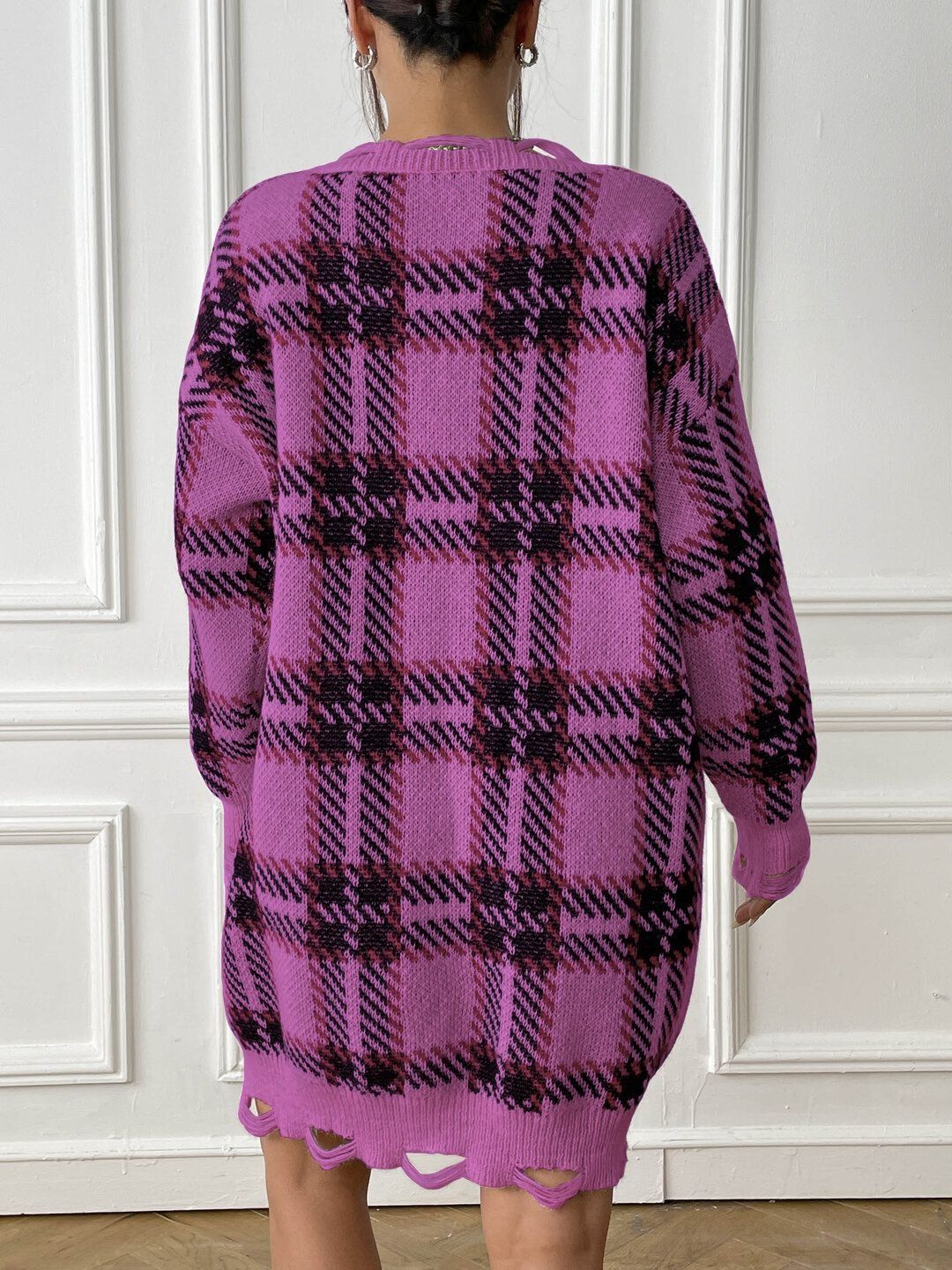 Women Checked Pullover