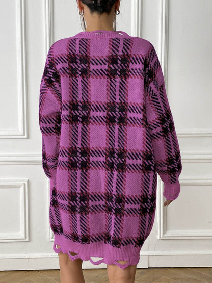 Women Checked Pullover