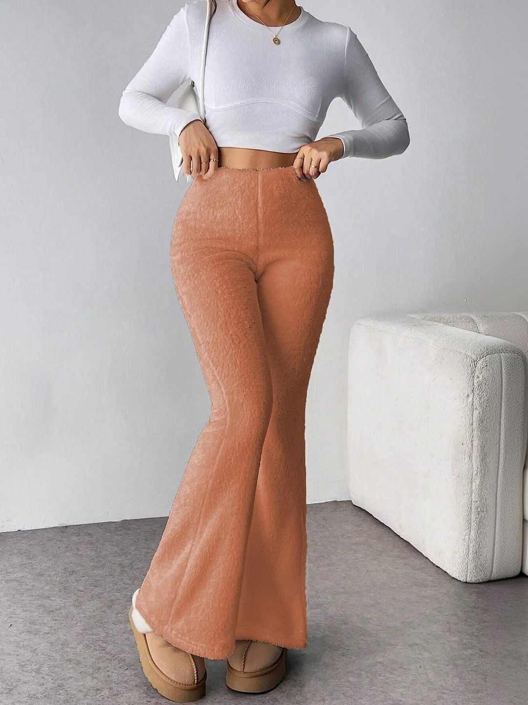 NOWI Women High-Rise Easy Wash Trousers