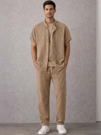 Men's Beige Shirt & Trouser Co-ord