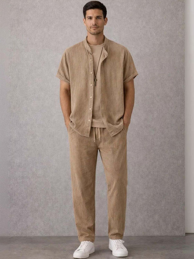 Shirt Collar Shirt With Trousers Co-Ords