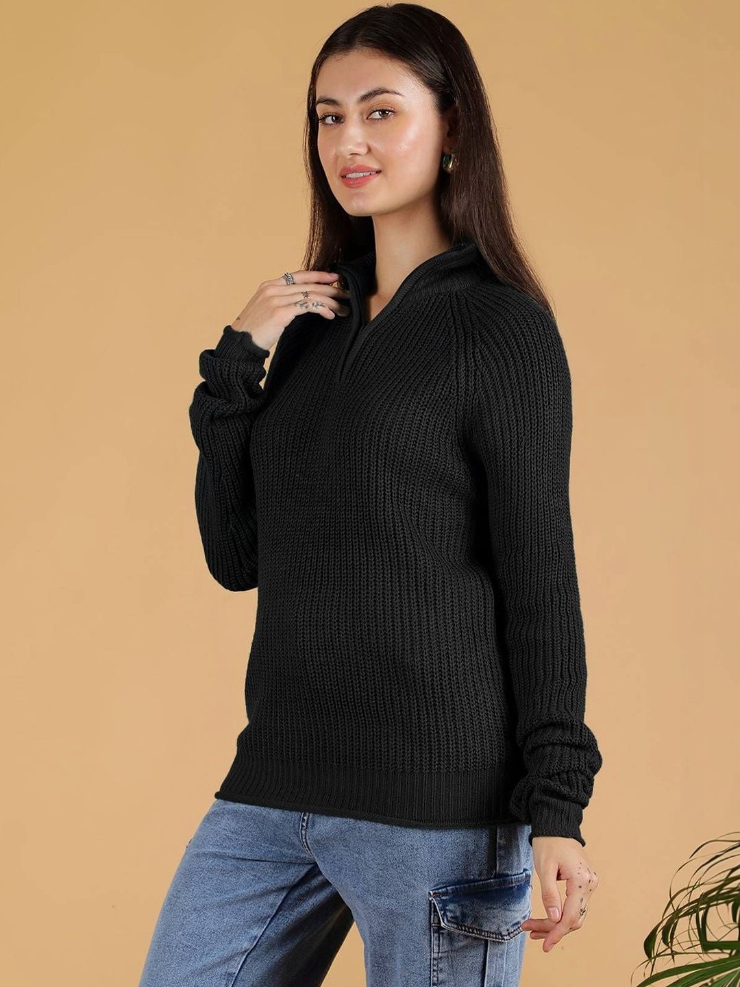 NOWI Women Ribbed Woollen Pullover