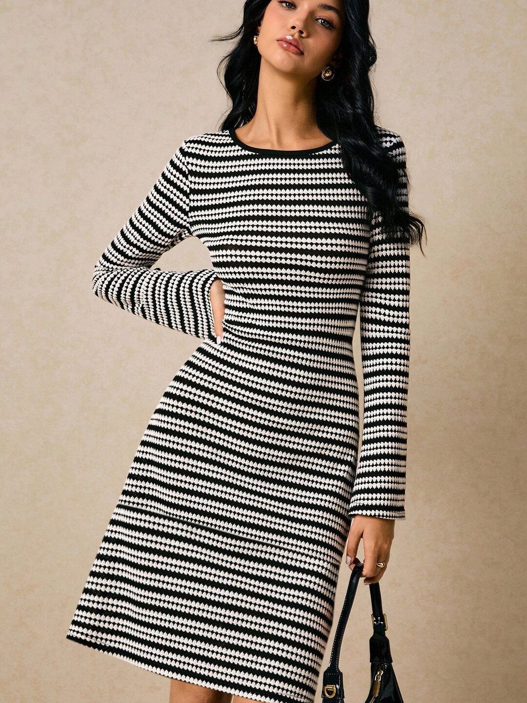 Striped A-Line Dress
