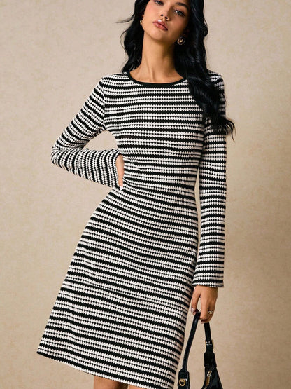 Striped A-Line Dress