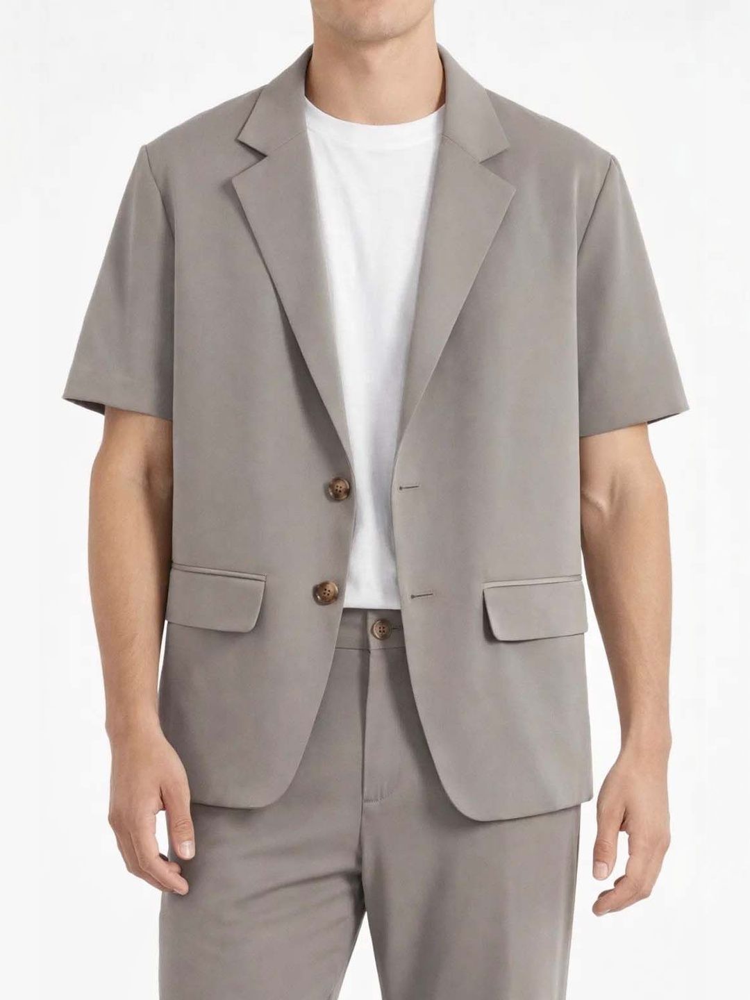 Solid Blazer with Trousers