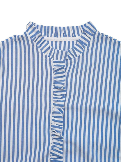 NOWI Striped Ruffled Fit & Flare Dress