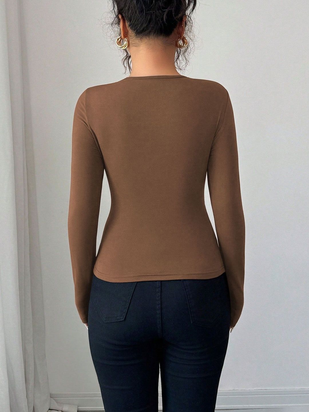 NOWI Keyhole Neck Cotton Top