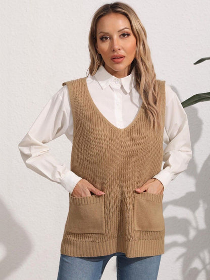 Women Ribbed Sweater Vest