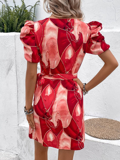 Print Puff Sleeve Dress