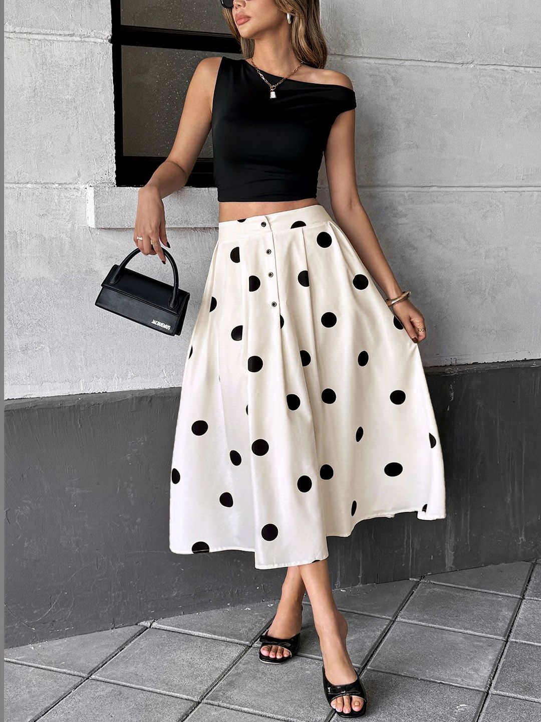 Polka Dot Maxi Skirt
