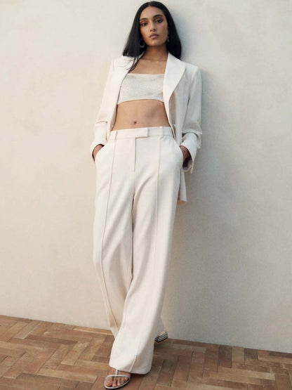 Trousers in Beige polyester - Nowi Korean Fashion