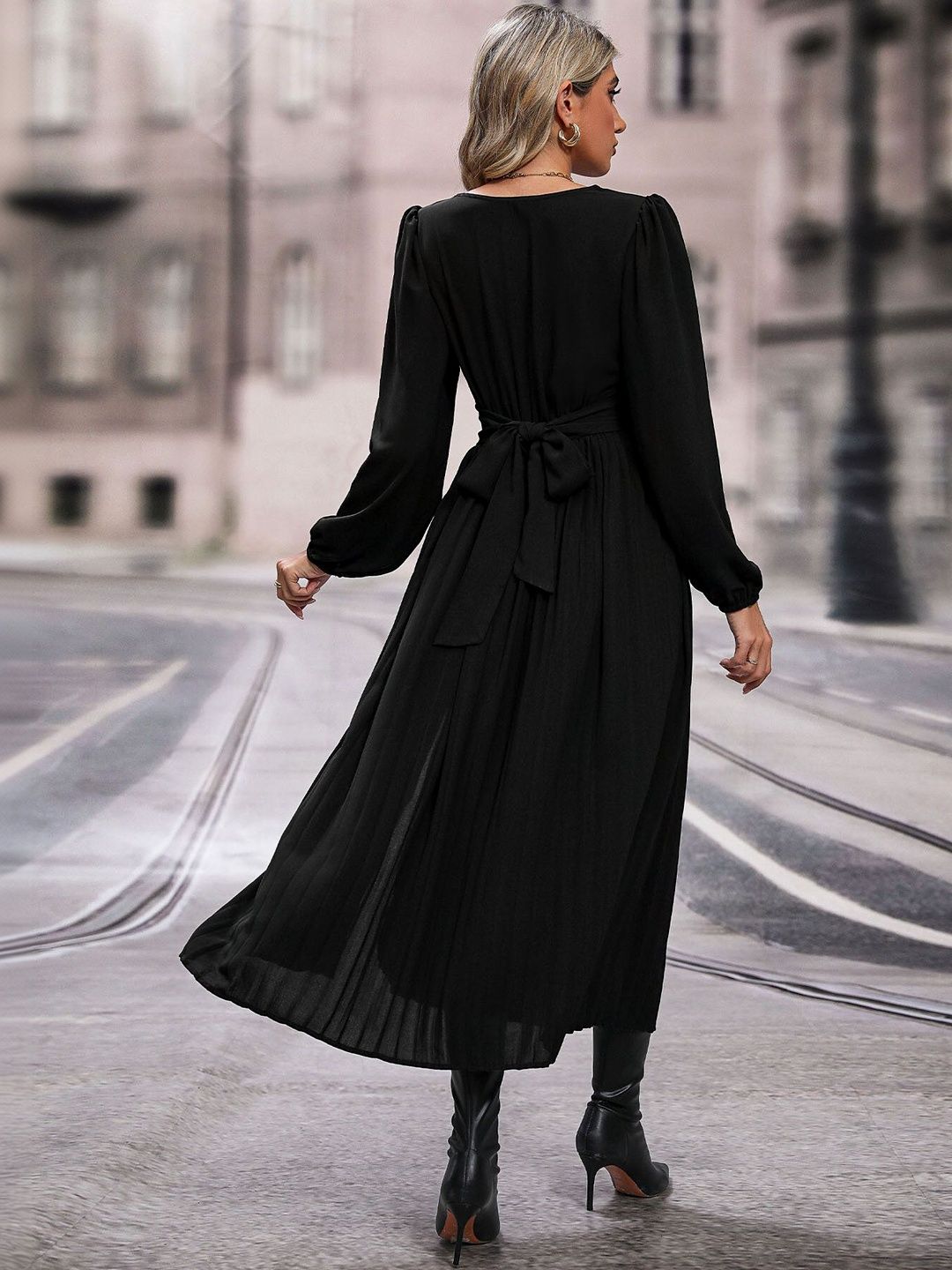 Women's Black Maxi Midi Dress