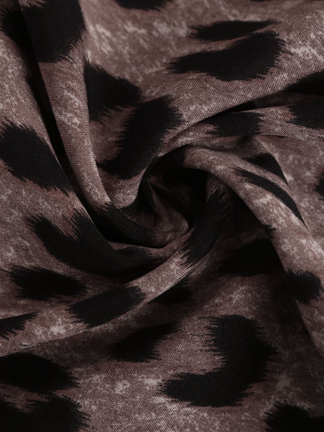 Women's Brown Animal Print Midi Dress
