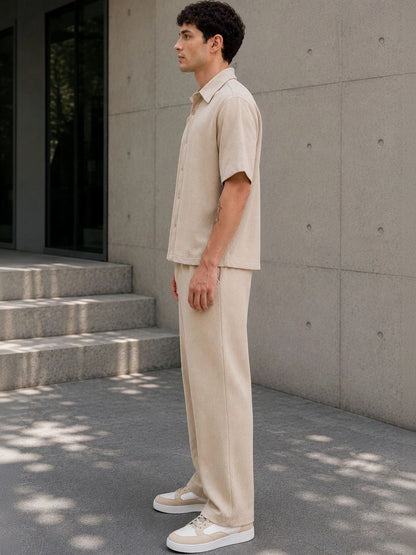 Solid Shirt with Trousers