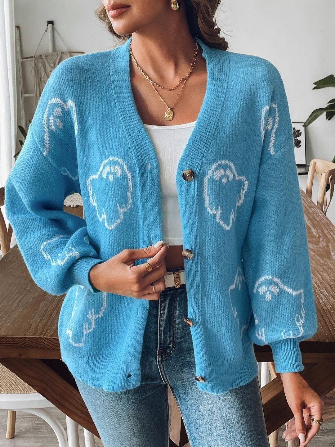Women Printed Cardigan