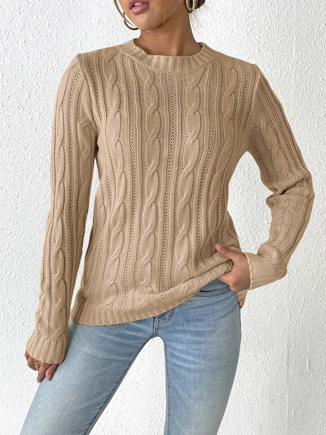 Women Cable Knit Pullover