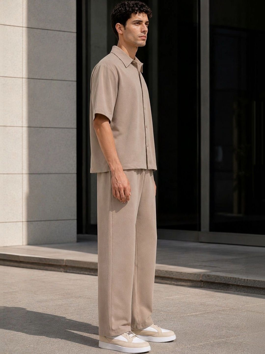 Solid Shirt with Trousers