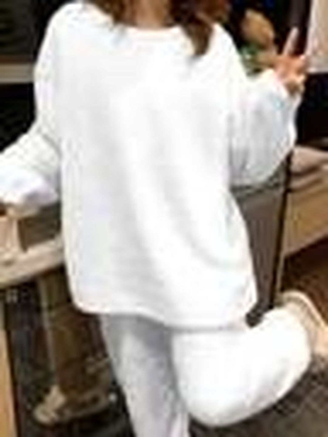 White Shirt Collar T-Shirt & Trousers Co-Ords