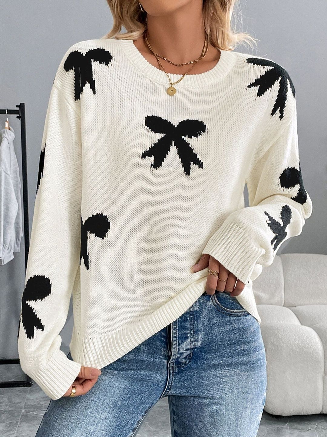 Women's Nowi Women Printed Pullover Blend Regular Fit