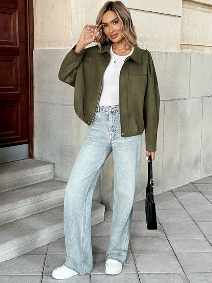 NOWI Oversized Zip-Up Jacket - Nowi Korean Fashion