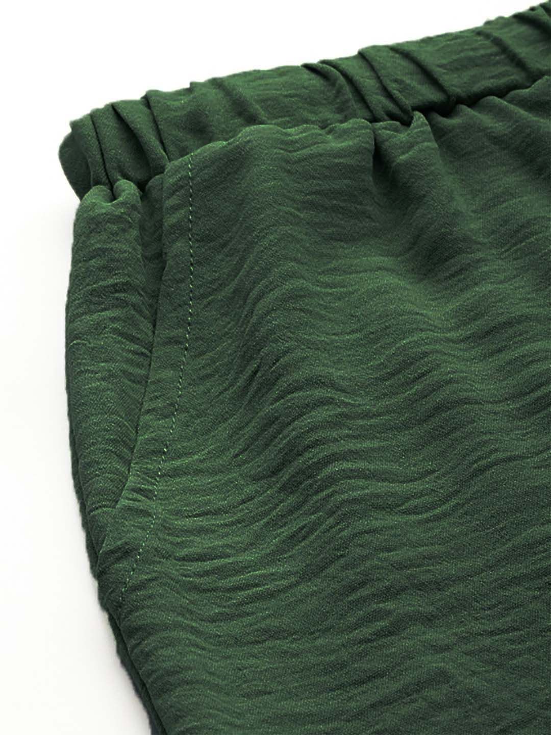 Women Textured Straight Fit High-Rise Trousers